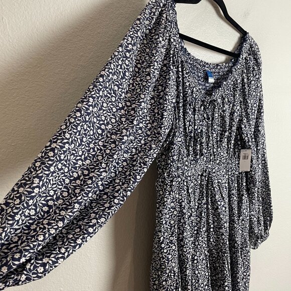 NEW Old Navy Womens Large Floral Peasant Long Sleeve Dress Cottagecore - Picture 9 of 13